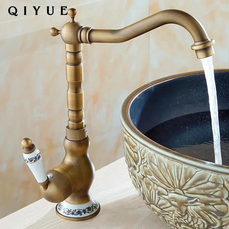 Wenzhou bathroom sanitary antique European style all copper vintage faucet