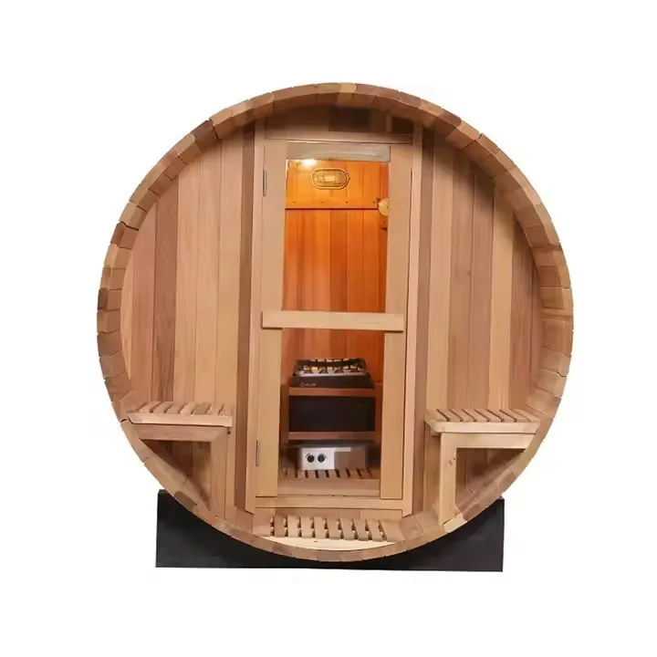 Wholesale Red Cedar Saunas Outdoor Barrel Sauna Dry Steam Room Wood Burning