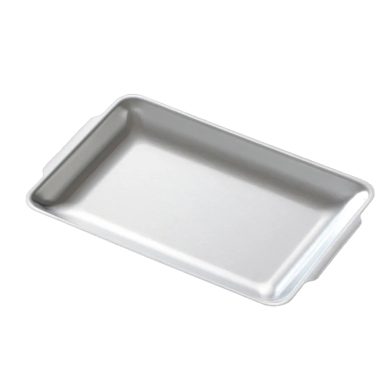 Wholesalers Kitchen Home Hotel Restaurant Tableware Barbecue Plate Stainless Steel DecorativePlate Silver Cookware