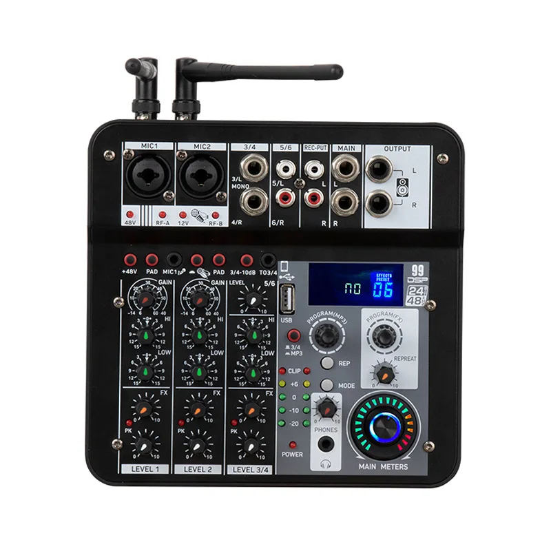 Youtube Recording Performance Lecture Micfuns ML-4U USB 10 Hours DJ Audio Mixer Console with Wireless Microphone