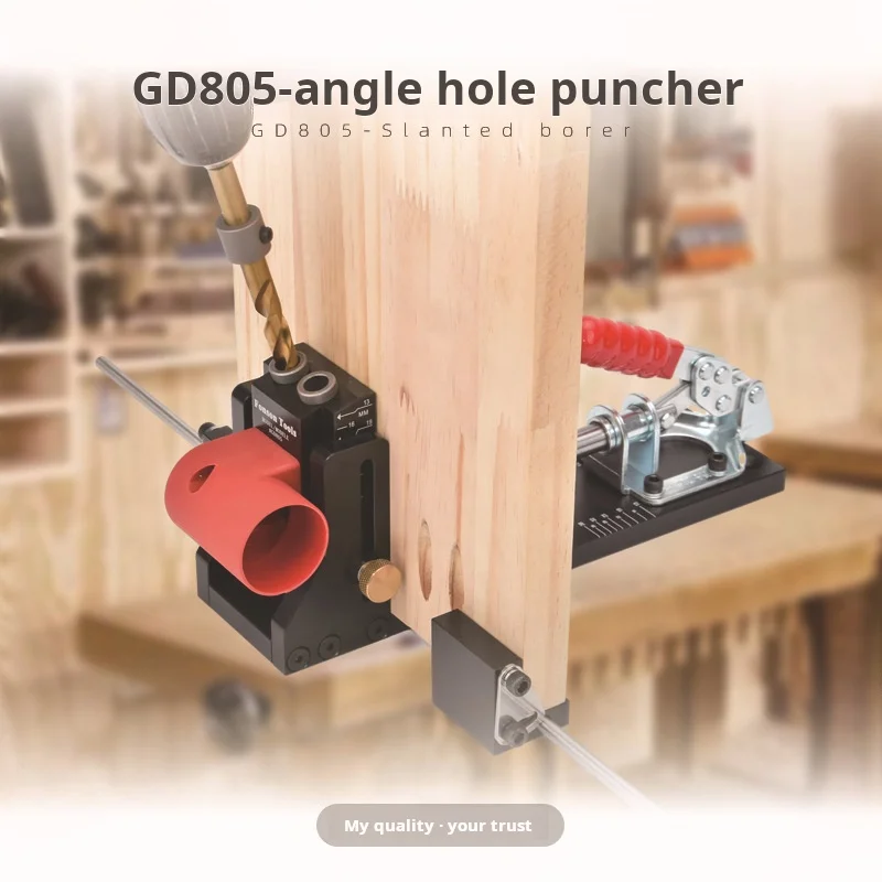 Woodworking Angled Hole Puncher with Oblique Eye Locator   Precision Drilling Tool for Joinery
