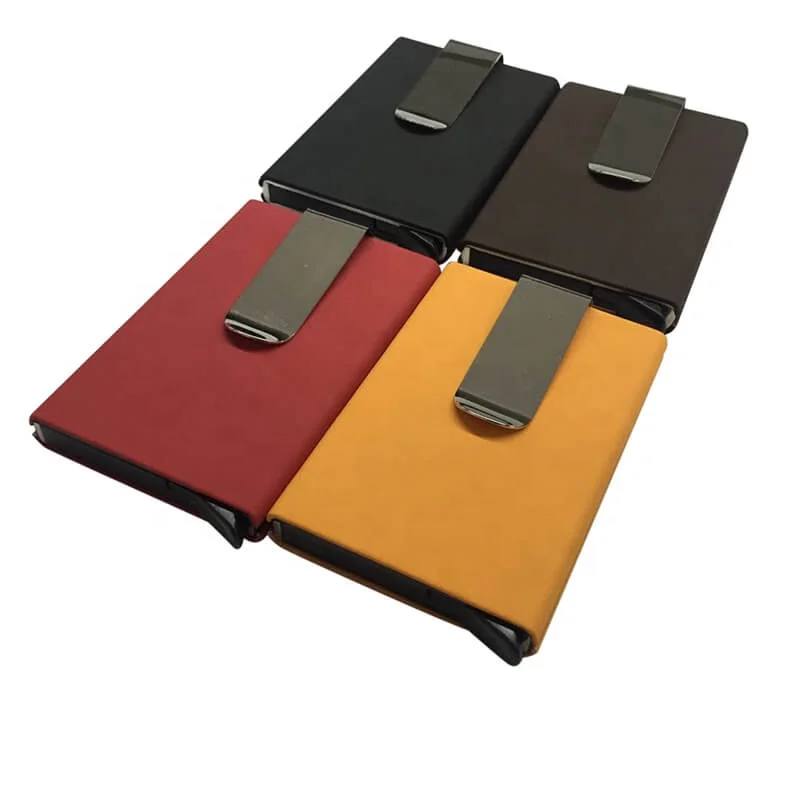 New Designer RFID Blocking PU Leather Pop Up Wallet Fashionable Credit Card Holder with Money Clip Popular Money Clip Wallet