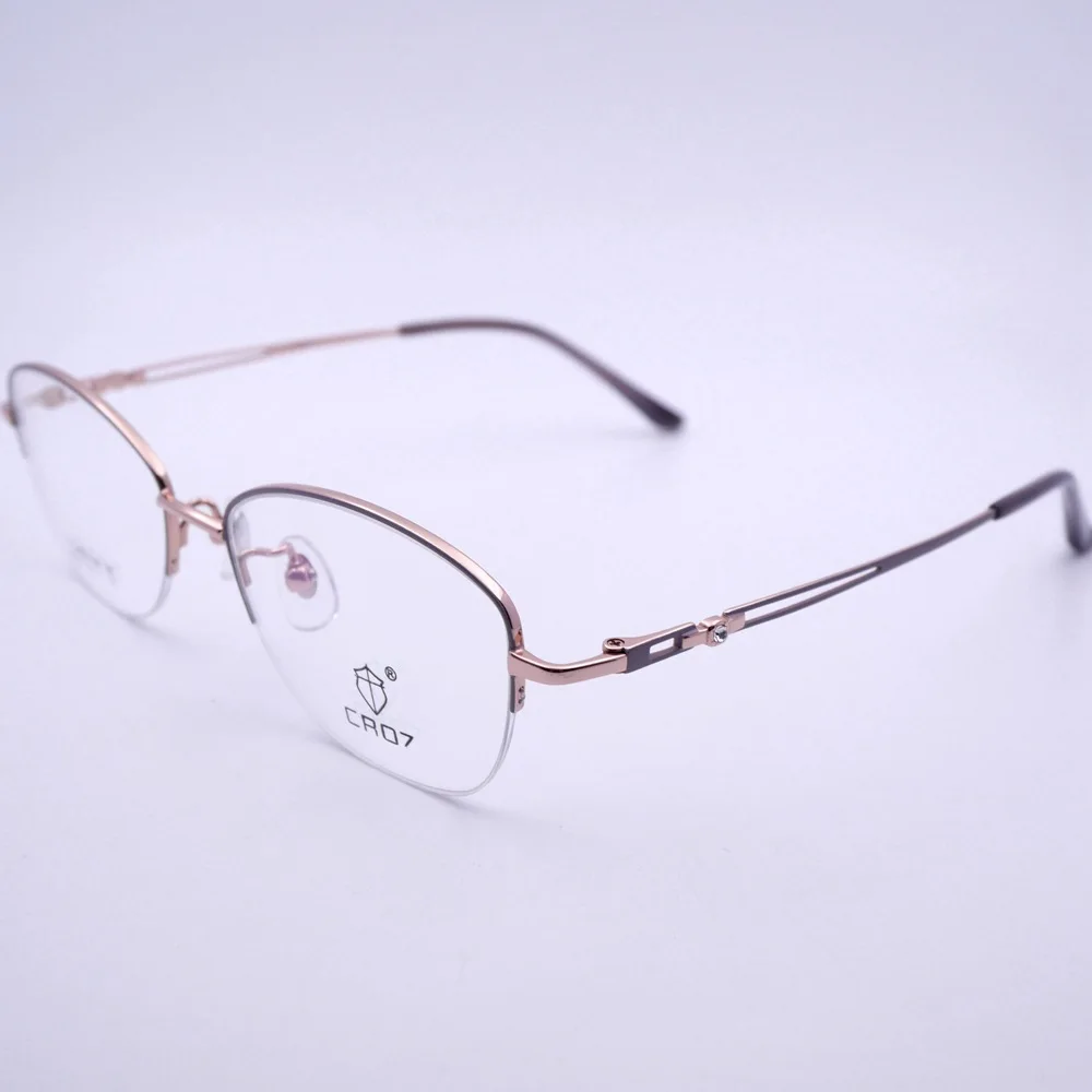 Charming charm half frame lady pure titanium glasses high elastic legs without face can match presbyopia 80226