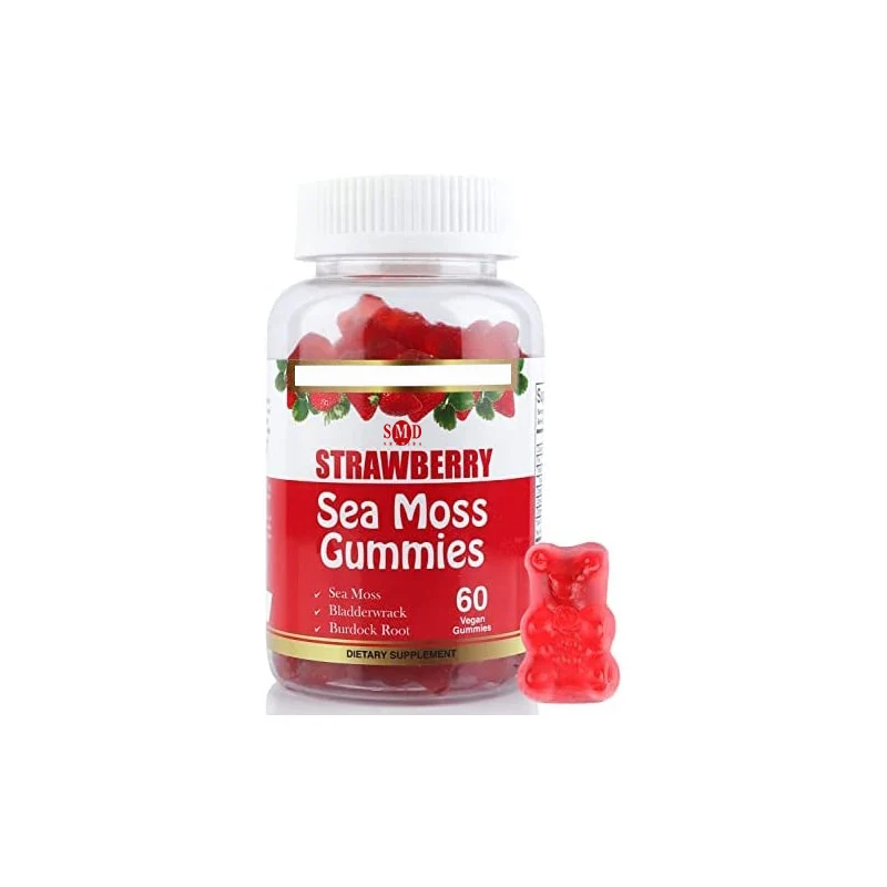 Strawberry Sea Moss Gummies with Collagen Support  Immunity & Weight Loss Vegan