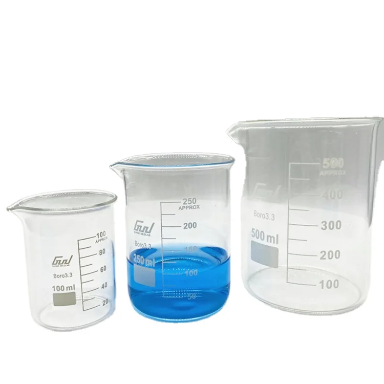 Wholesale discount glass beakers 50ml 250ml glassware beaker for lab
