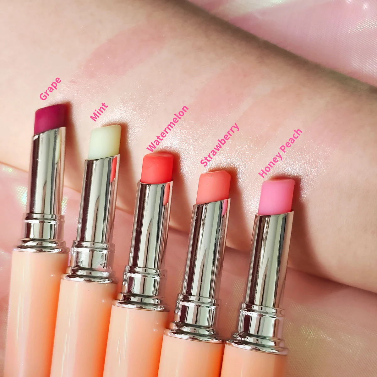 Wholesale cute pink vegan lip balm private label lip balm