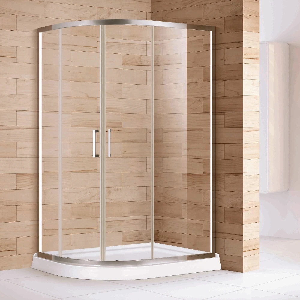 Frameless Sliding Shower Easy Clean Coating Tempered Glass Prefab Shower Room With Toilet