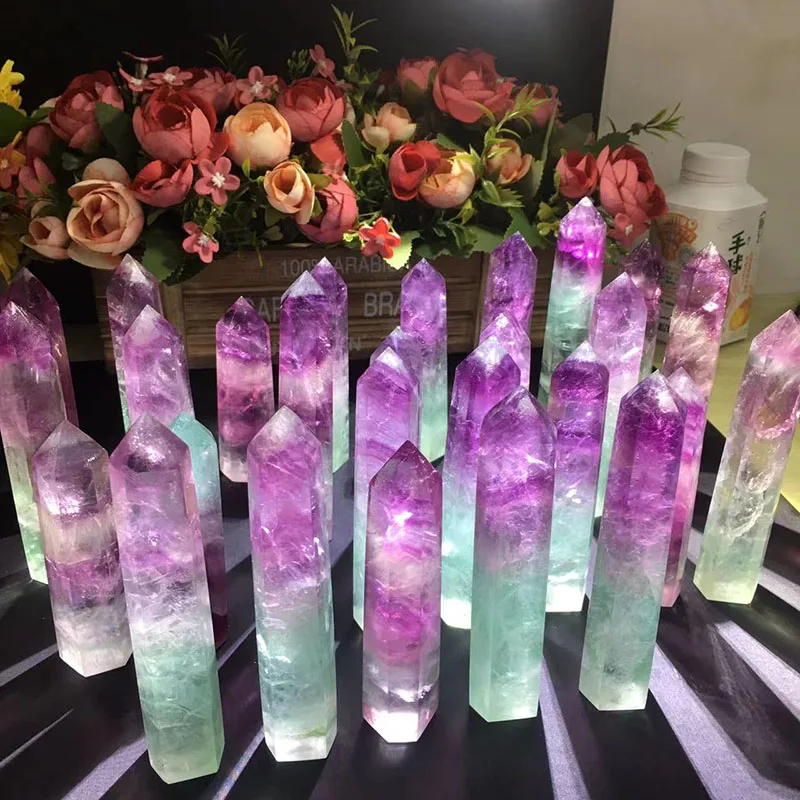 wholesale high quality healing crystal watermelon fluorite towers points for Decoration