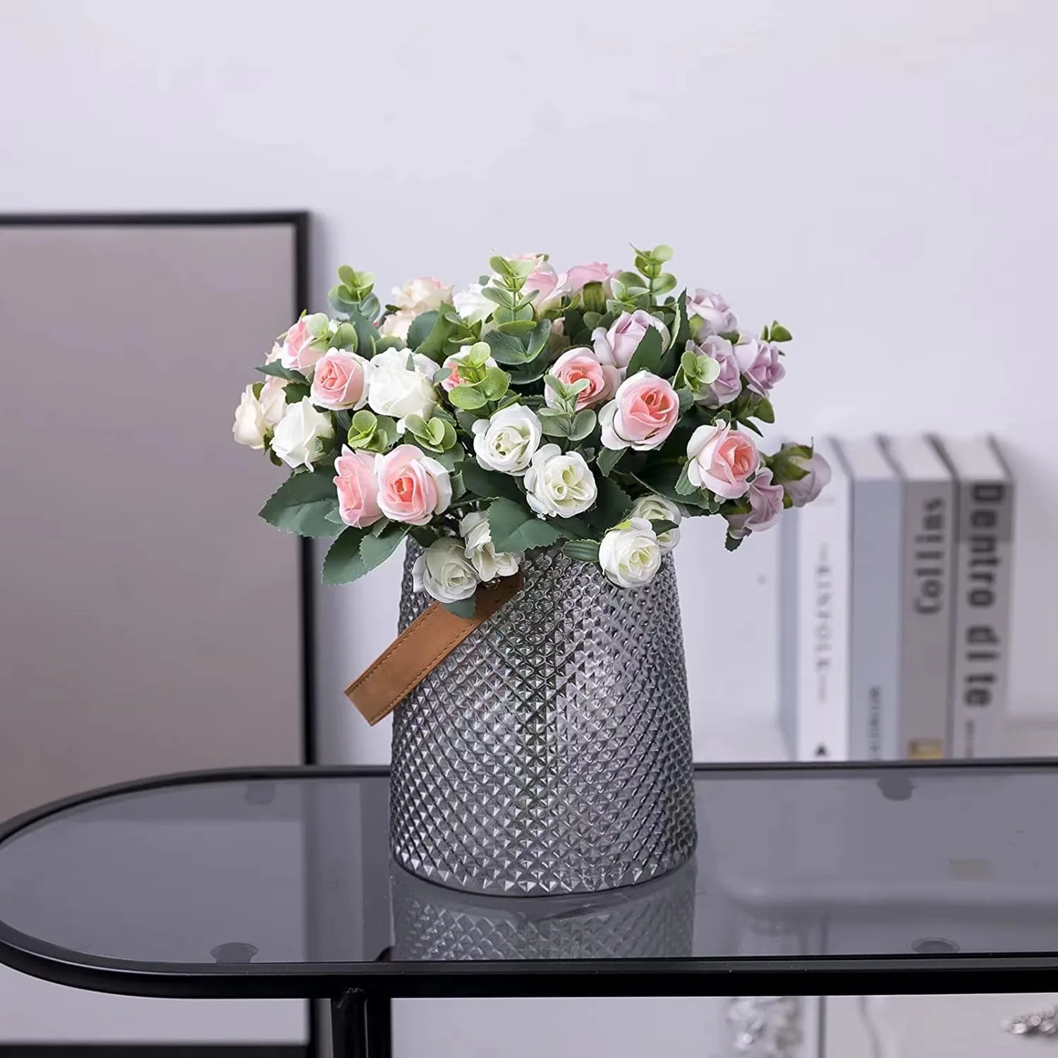 New Arrival Real Touch Artificial Silk 11 Heads Flower Simulation White Rose For Events Home Wedding Decoration