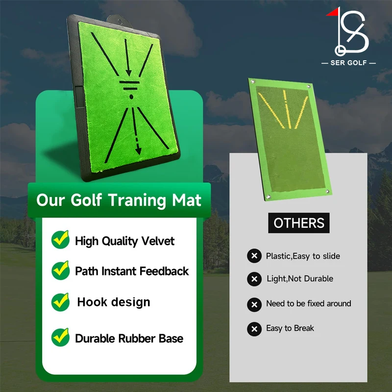Non-Slip Backing Golf Rubber Mat Mini Golf Portable Putting Practice Hitting Mat Velvet Golf Mats