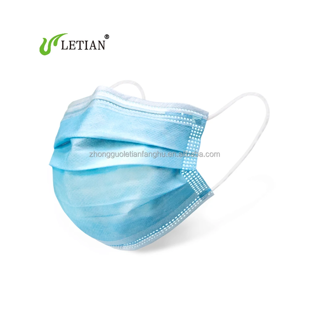 Letian Ce Surgic Maskss Fabric 3Ply  disposableBlue kids n95mask Medical Surgical  mask