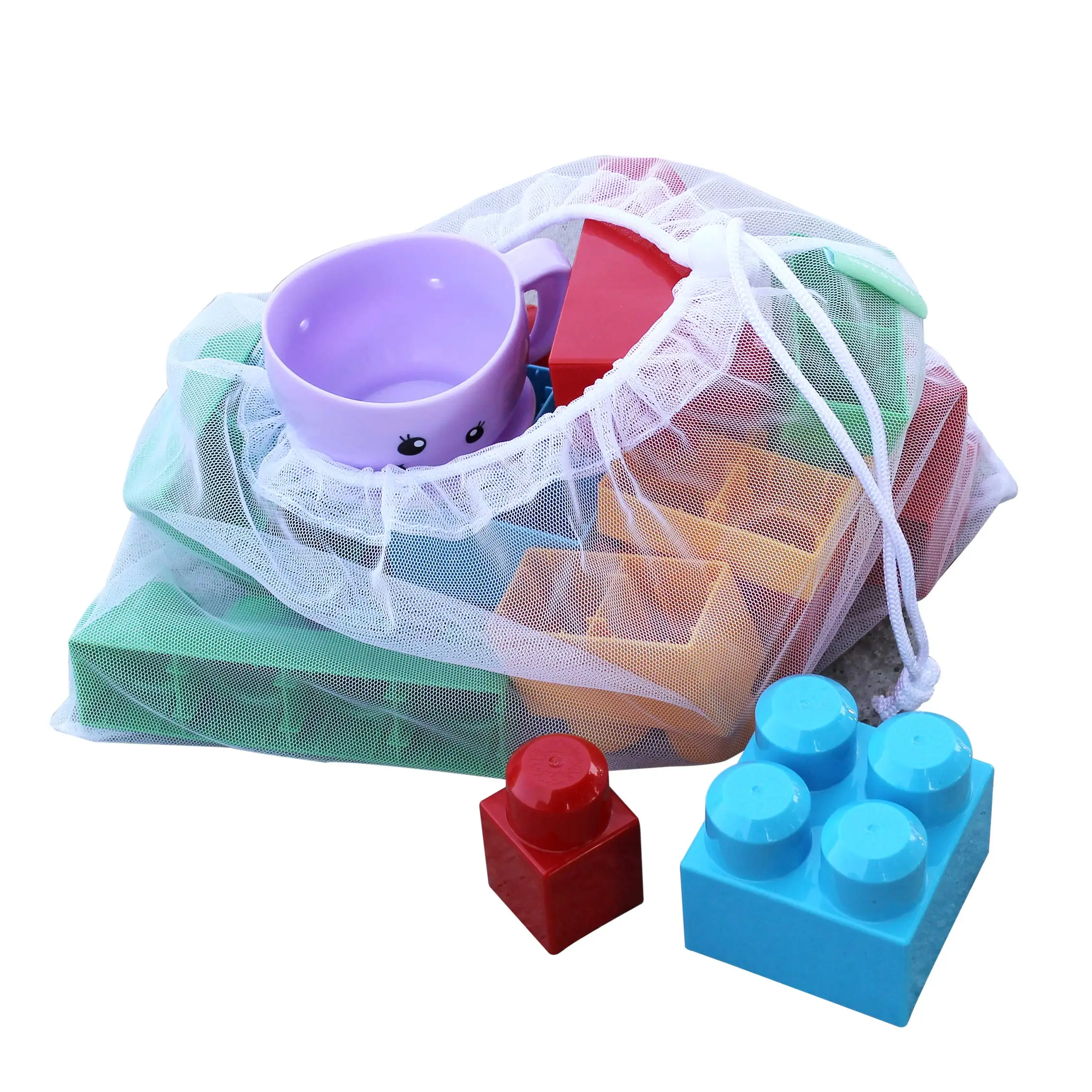 15 pack 3 sizes Daily Use Foldable Grocery Shopping Bags RPET Reusable vegetable fruit Produce Bags mesh foldable bag