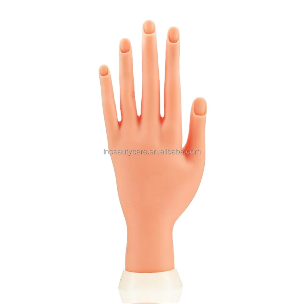 Factory price! Nailprof. Wholesale Mannequin Practice Hand For Acrylic Nails Flexible Soft Plastic Training Nail Art Practice Hand