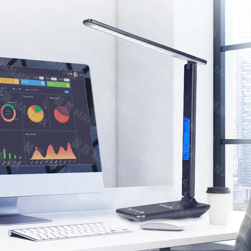 2021 Amazon hot sale desk lamp with wireless phone chargers With USB charger led desk lamp