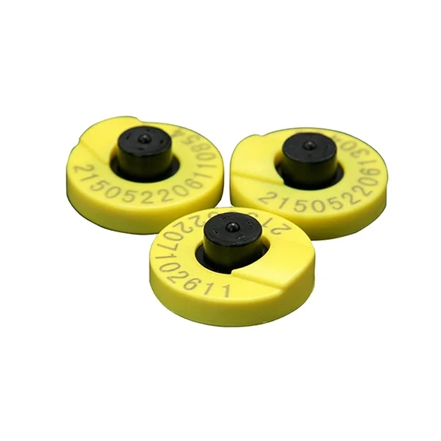 Custom FDX-B 134.2Khz Lf EM4305 Round TPU RFID Electronic Ear Tag For Livestock Animal Cattle Cow Goat Sheep Pig Rabbit