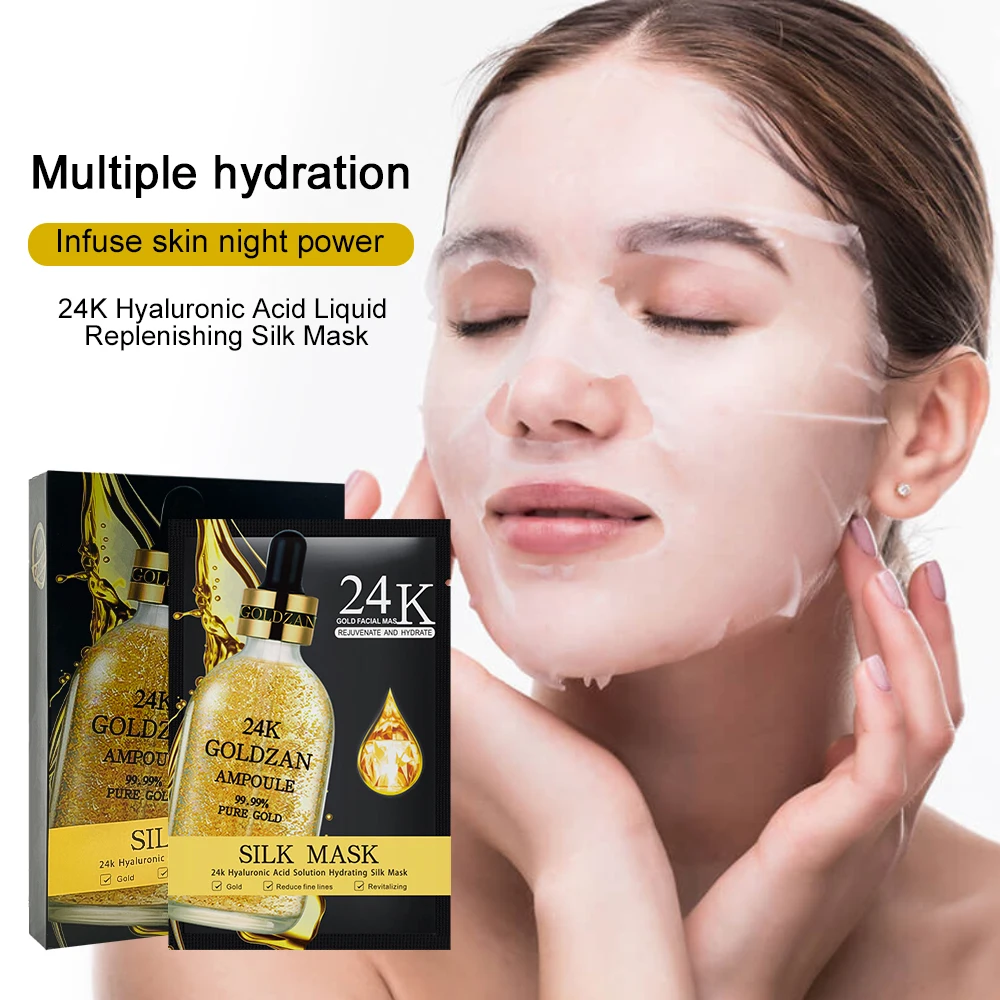 private label skin care face masks beauty custom logo korean 24k gold hydrogel sheet face mask collagen gel facial mask
