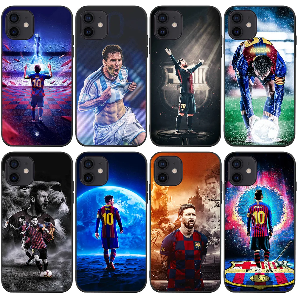 Custom Logo Printed Barcelona team Lionel Messi TPU Cell Phone Case Cover For iPhone 13 12 11 XR XS Max 714 pro max
