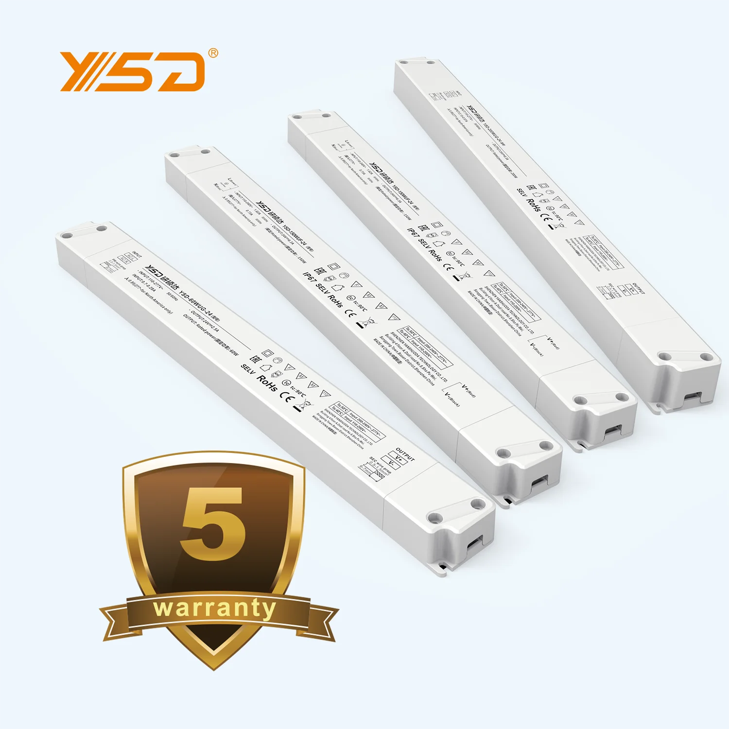 free sample YSD led driver SMPS dc 12v 24v 48v ac 60w 100w 150w 200W 250w indoor slim switching power supply transformer for led