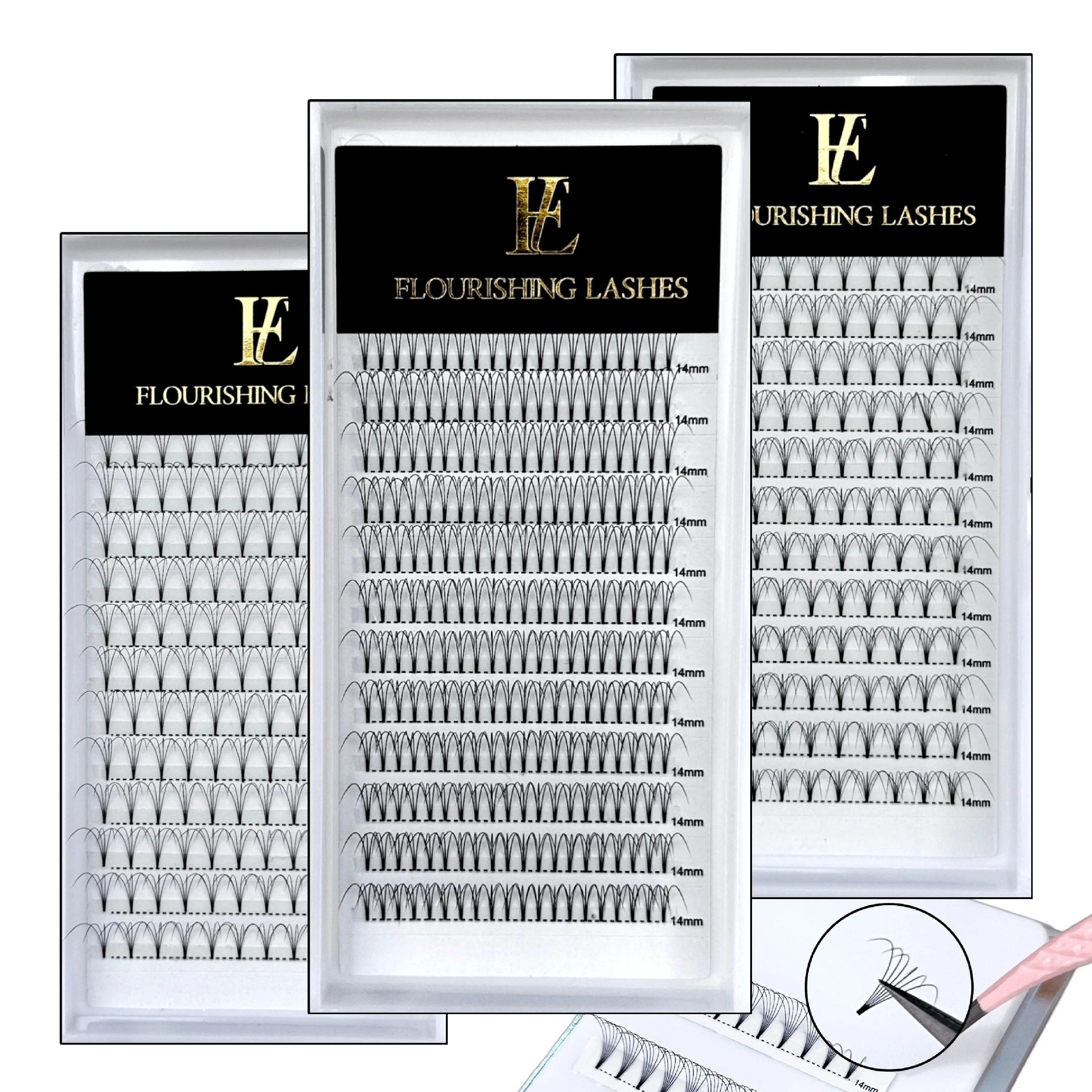 Korean PBT FIBERS 0.07MM/0.10MM 3D 4D 5D 6D Individual Volume Premade Fans Eyelashes