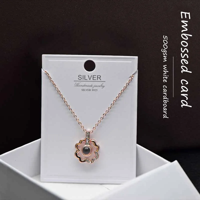 Wholesale Handmade Kraft white Paper Jewelry Display Card Necklace studs Earring Hairpin Pendant Jewelry Card Custom Logo