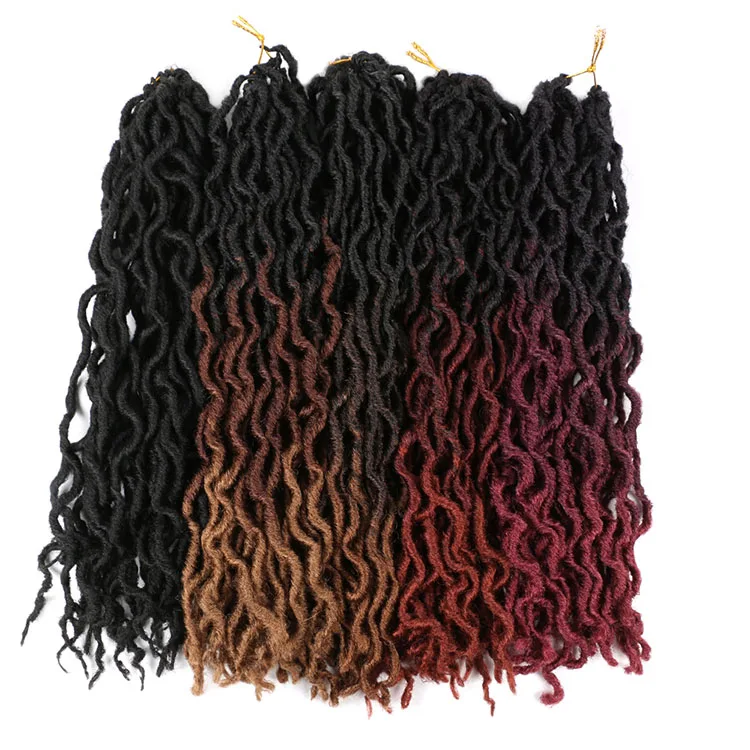 Gypsy Locs Wavy Nu Gypsy Faux Locs Crochet Hair Extensions Gypsy Locks Solid And Ombre Color Synthetic Hair For Braiding 18 Inch