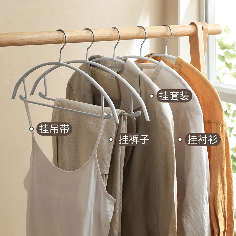 PVC Hanger Household clothes hanging, no trace, anti slip shoulder angle Metal Hanger