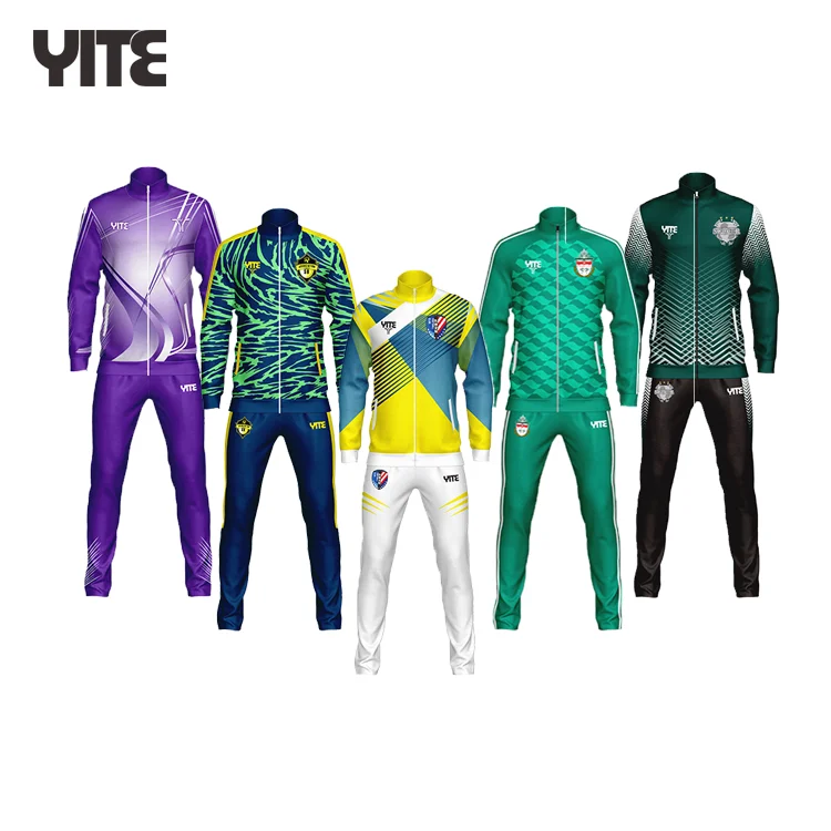 Wholesale Training tracksuit green yellow purple  mens tracksuit custom good quality tracksuit