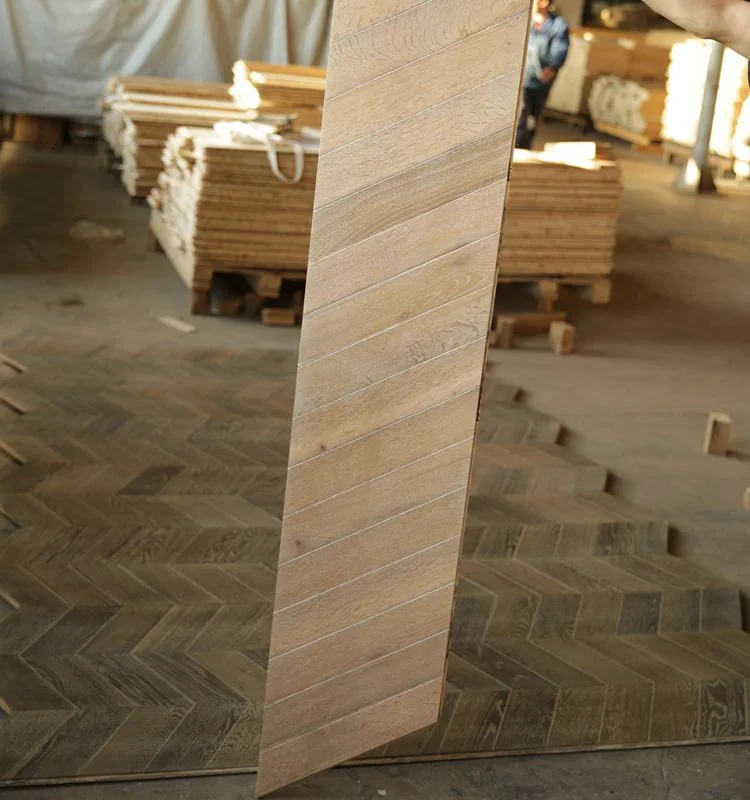 
European Oak Engineered Brushed Chevron Flooring 
