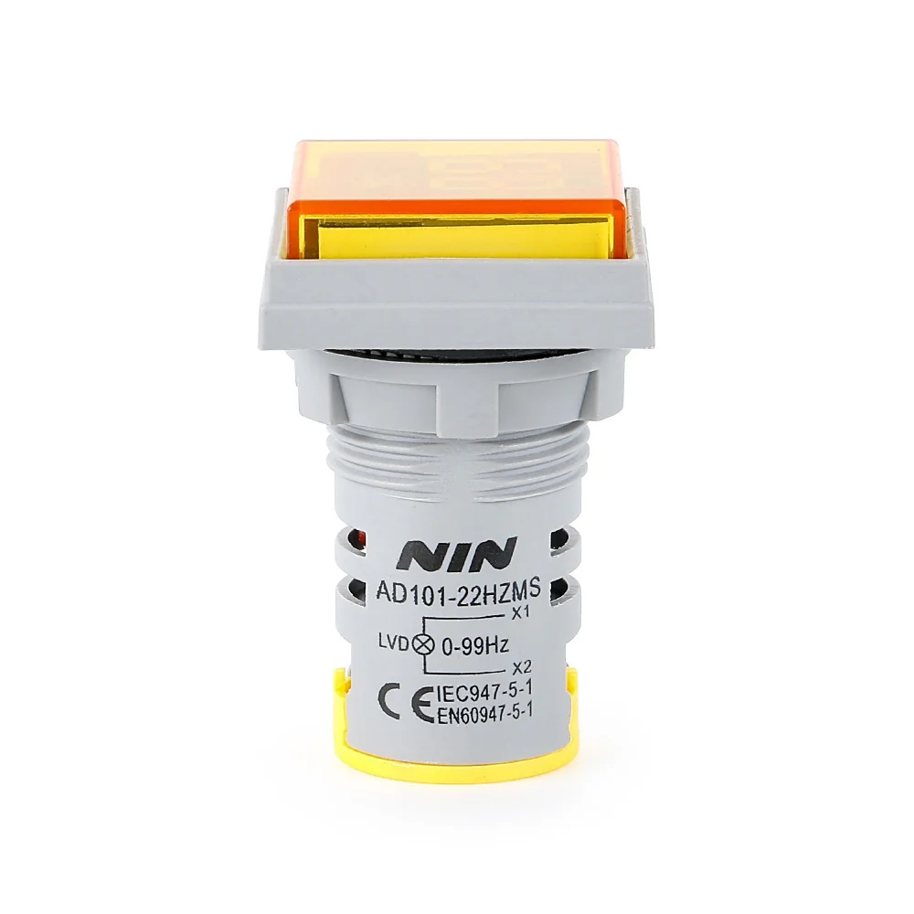 yellow square 22mm frequency meter