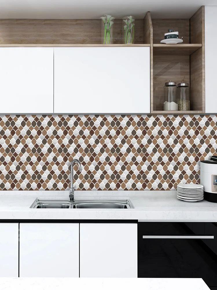 Smart 3D Arabesque Self Adhesive Wall Tiles Stick on Backsplash Peel And Stick Plastic Wallpaper