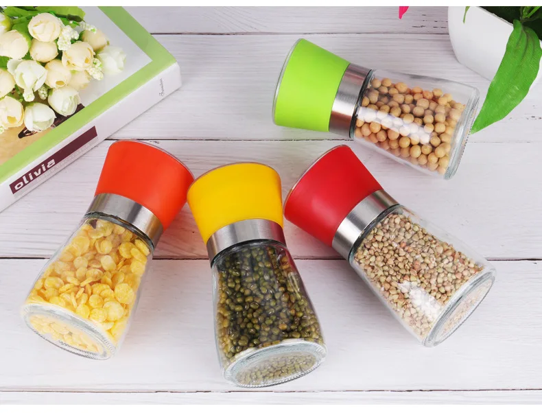 Brand New Wholesale Manual Packaging Glass Bottle Salt Pepper Grinder