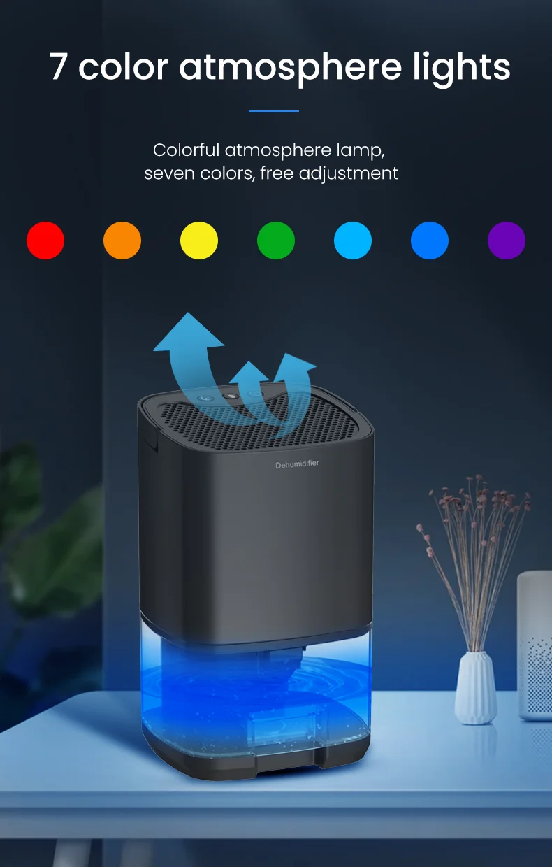 Atmosphere Lights Effective Electric Air Dehumidifier Home Grow Room 7 Color 12 White 24 Manual ABS+ Electronic Components
