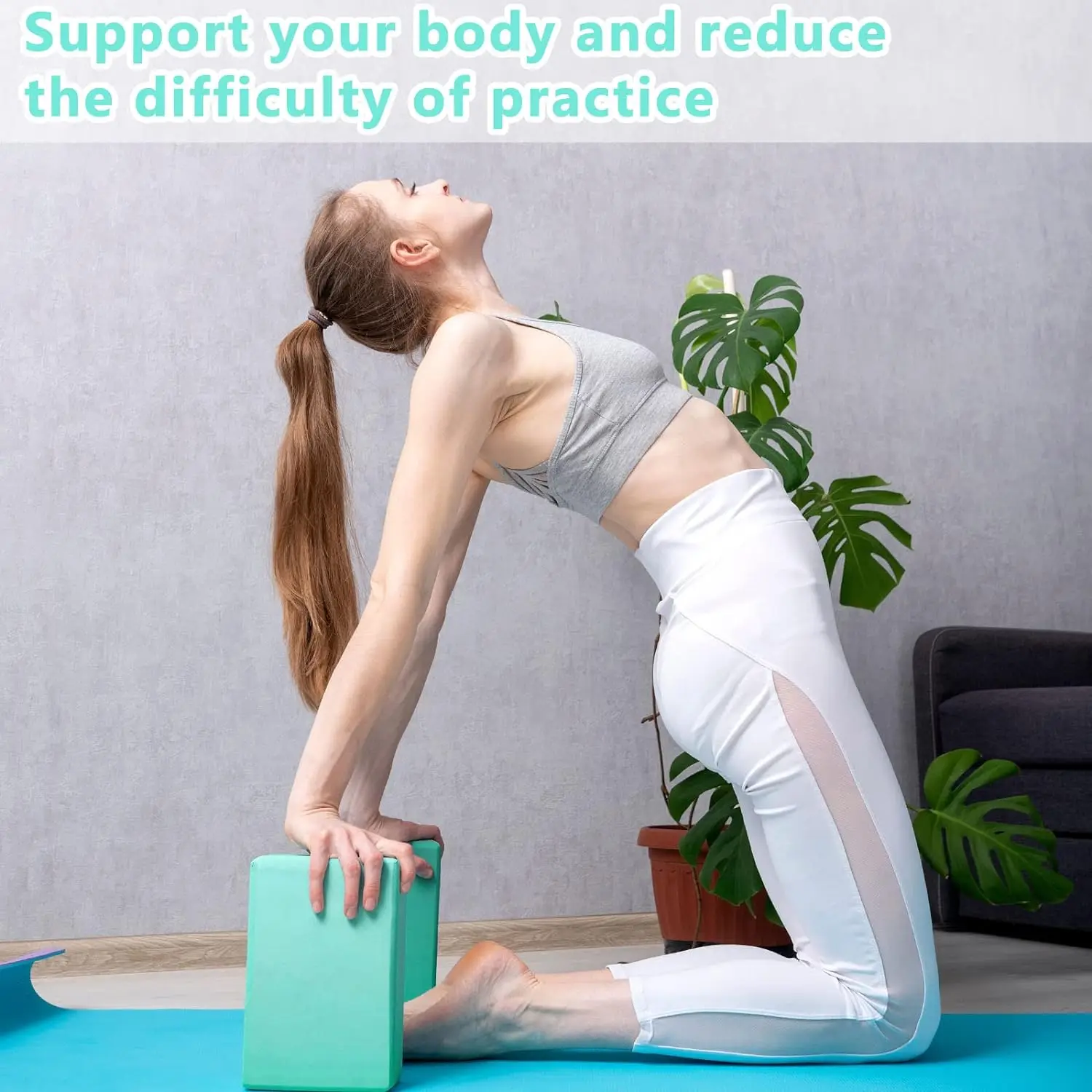 Lightweight Yoga Bricks Non Slip Supportive Foam Blocks Yoga Prop Accessories for Yoga Pilates Stretching and Meditation