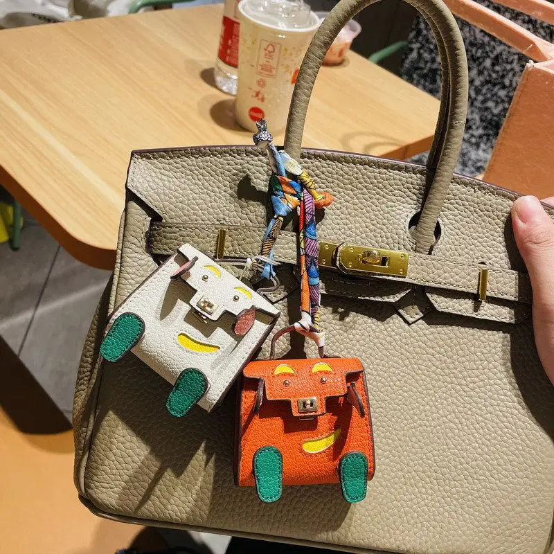 New cute mini handbag hanger ornaments tiny bag purse pendant earphone holder luxury designer leather bag charms