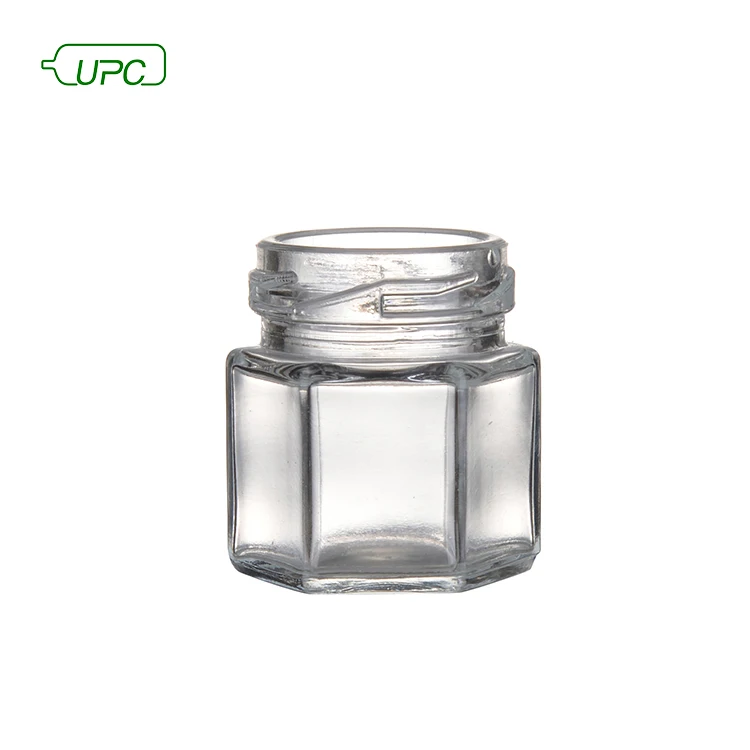 120ml hexagonal honey glass bottle storage food glass jar