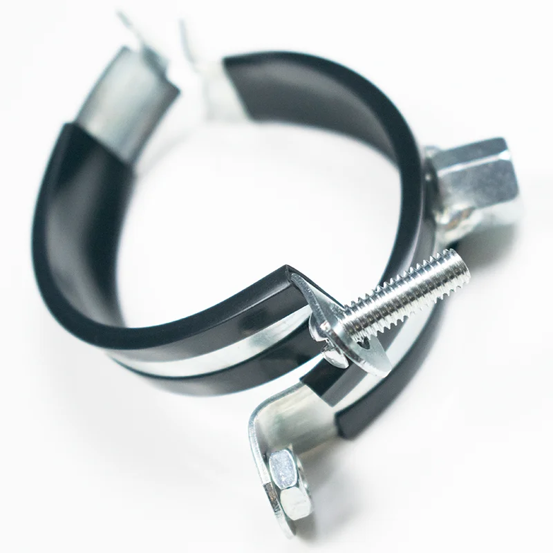 Polished Stainless Steel Pipe Clamp With Rubber Lining