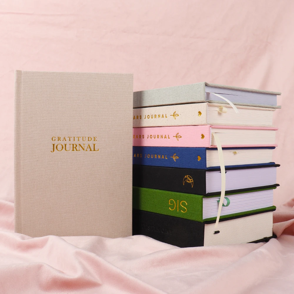 Custom Fabric Linen Hardcover Daily Self Improvement The Gratitude Journaling Book Gratitude Journal