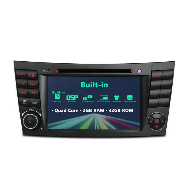 7 inch GPS Navigation Car Radio Player with Instant Rear Vision Multi-color Button Lights for Mercedes-Benz  E-Class CLS Class