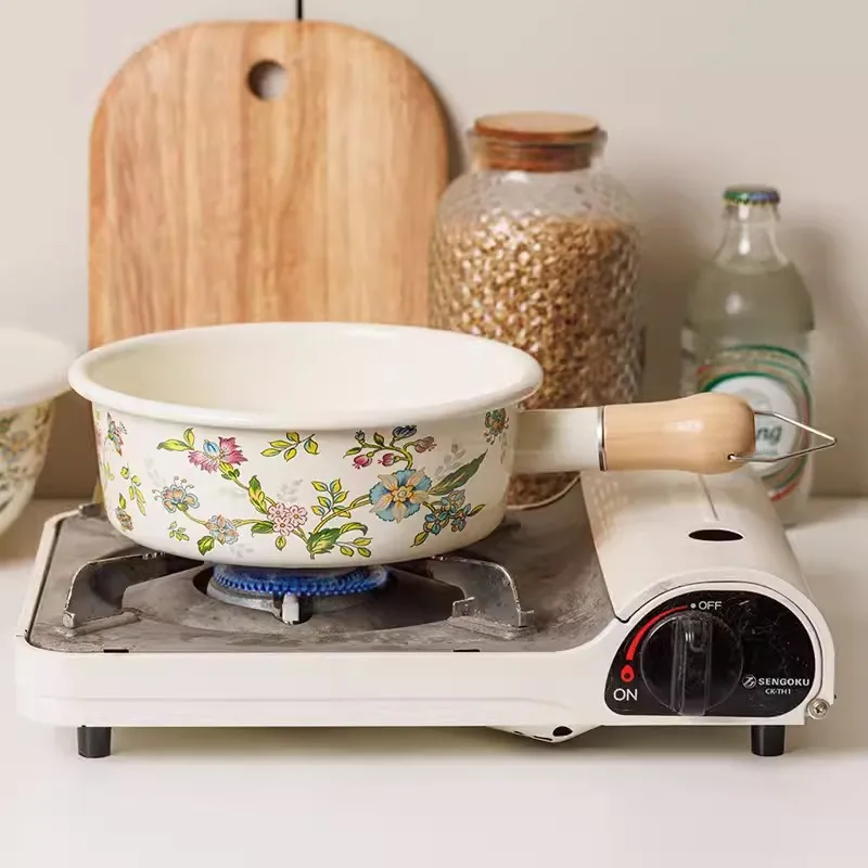 New style 20cm vintage high quality Janpan style cooking pot enamelware fry pan