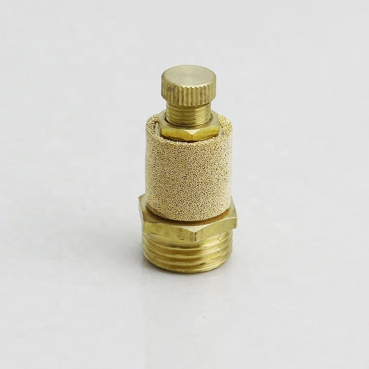 Brass pneumatic adjustable muffler inner cover throttle solenoid valve silencer exhaust valve
