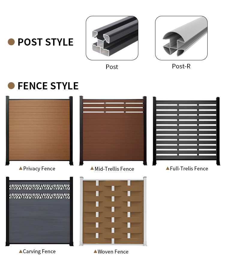 ECO FRIENDLY outdoor wpc euro fence garden fencing decorative Wood Plastic Composite balcony fences for houses