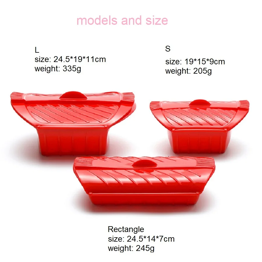 Creative Portable Kitchen Gadget Tool Steaming Container Cooker Box Silicone Fish Bowl Microwave Food Dumpling Cooking Steamer