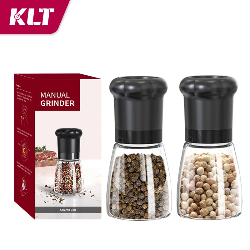 Ready Stock 180ML Container Kitchen Manual Salt and Pepper Grinder Mill Glass