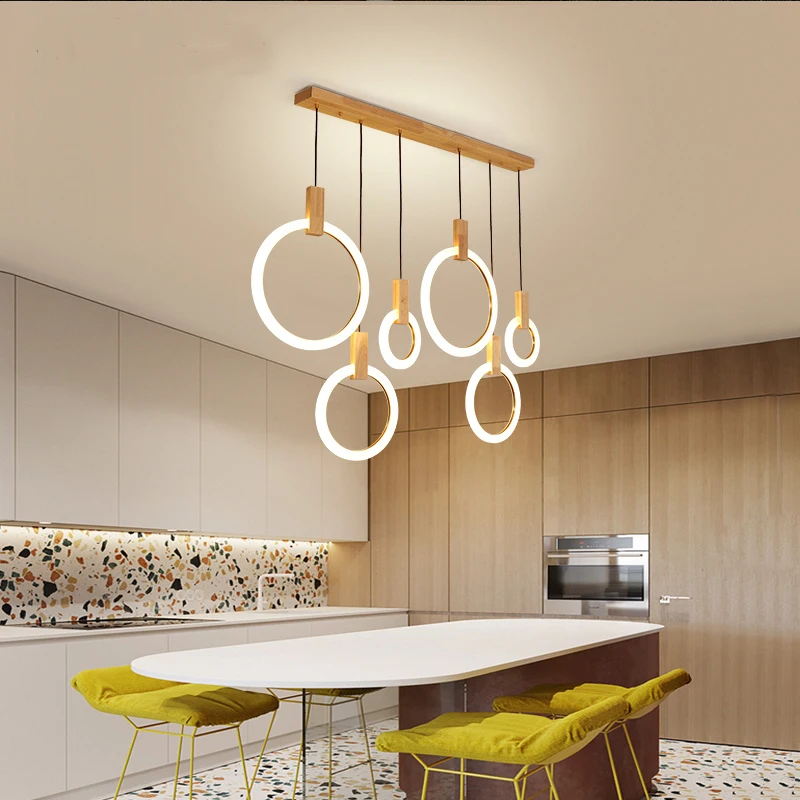 
Post Modern Nordic Ring Lamp Hanging Light LED Hanglampen Living room Stairs Hotel Bar Circle Round Acrylic Pendant Lights 