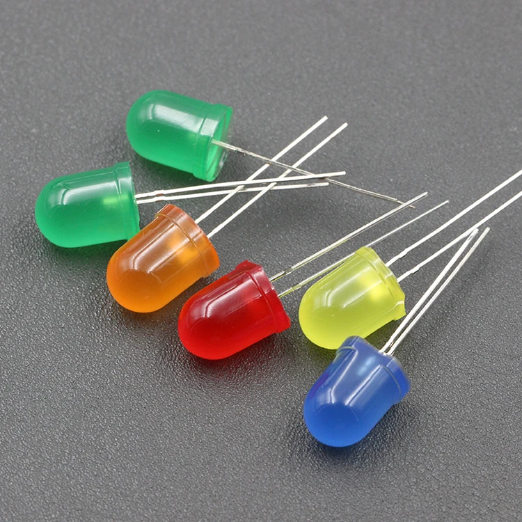 F10 / 10 мм круглая головка с красным, зеленым, желтым и синим светодиодами