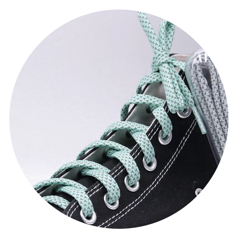 Weiou Manufacturer Custom Logo Reflective Shoe Laces High Reflex Flat Draw Cord For Air And 750 ,converses Shoes