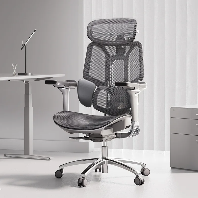 Ergonomic Office Chair with 6 directions adjust Armrests waist support footrest Adjustable Headrest High Back Tilt Function