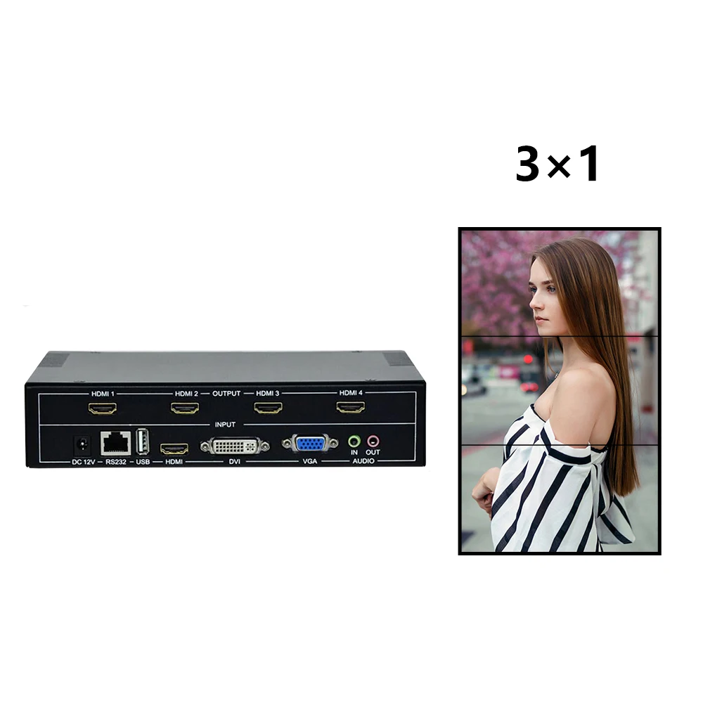 video wall controller 1X2 1x3 1x4 2x2  2x3 3x3 USB VGA HDM I DVI TV video wall controller