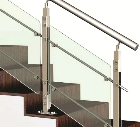 Outdoor Deck Balcony Glass Fence Column Home And Commercial Project Solution Stainless Steel Handrail Post Handrail Balustrades