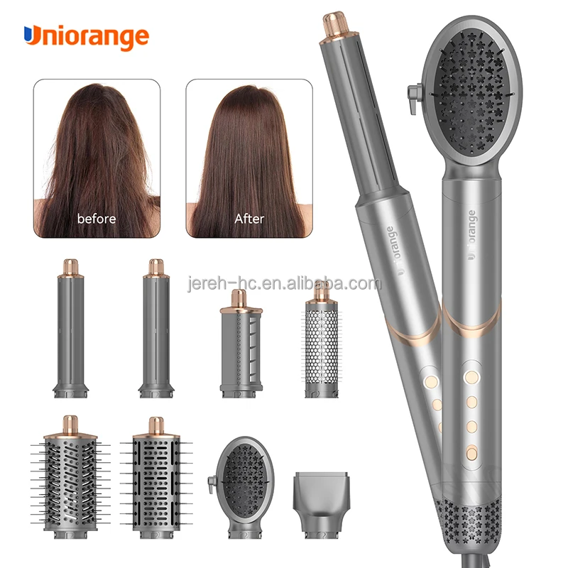 8 in 1 BLDC BRUSHLESS HIGH SPEED MULTI STYLER 1400W CURLER STRAIGHTENER COMB CRYSTAL HOT COLD AIR BRUSH HAIR DRYER SET
